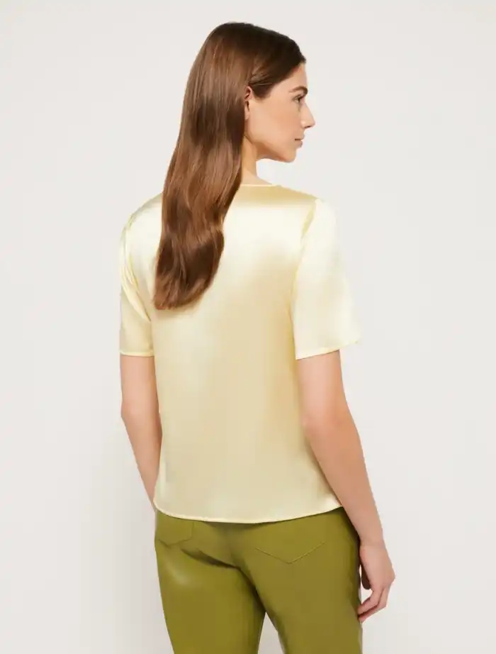 PENNY BLACK Silk satin T-shirt Soft Yellow - Image 2