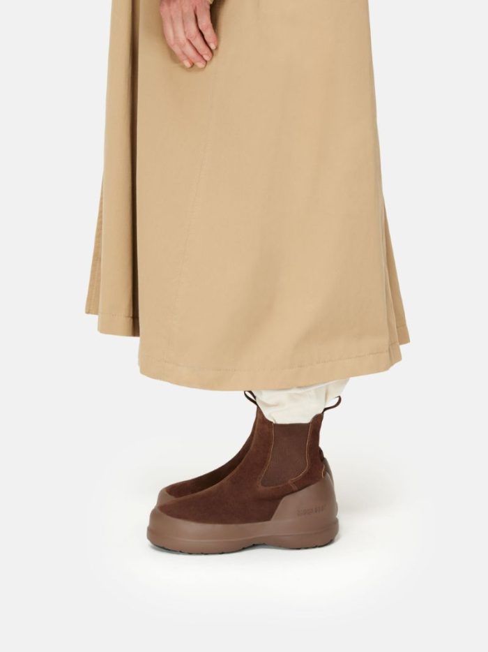 MOON BOOT Luna brown suede chelsea boots Brown - Image 4