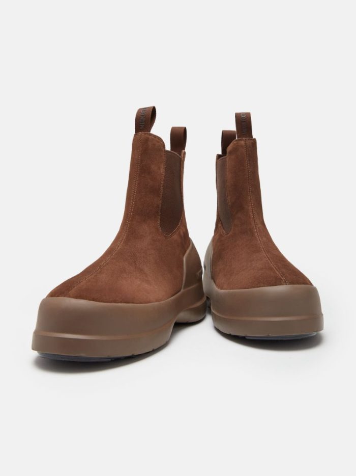MOON BOOT Luna brown suede chelsea boots Brown - Image 5