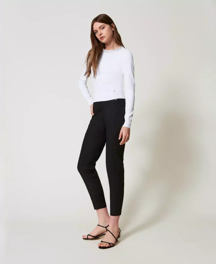 ACTITUDE Poplin trousers with zip Black - Image 2