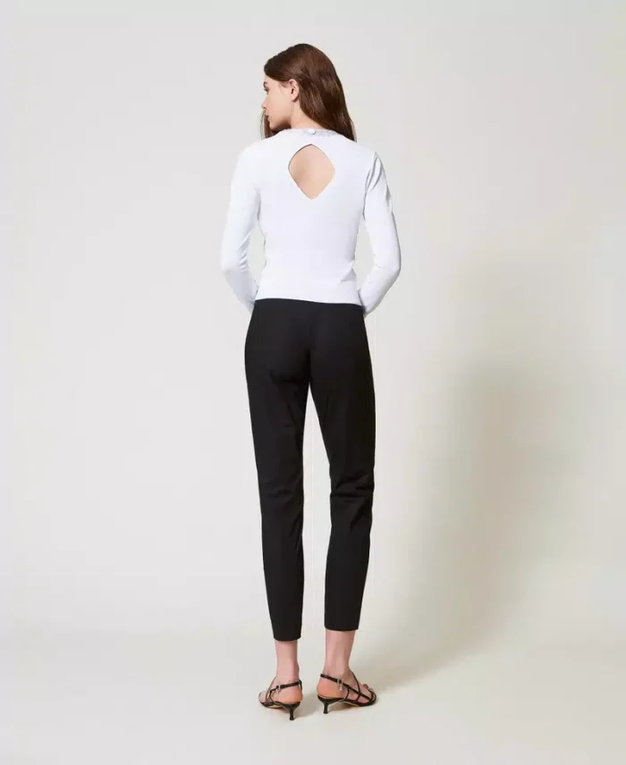 ACTITUDE Poplin trousers with zip Black - Image 3