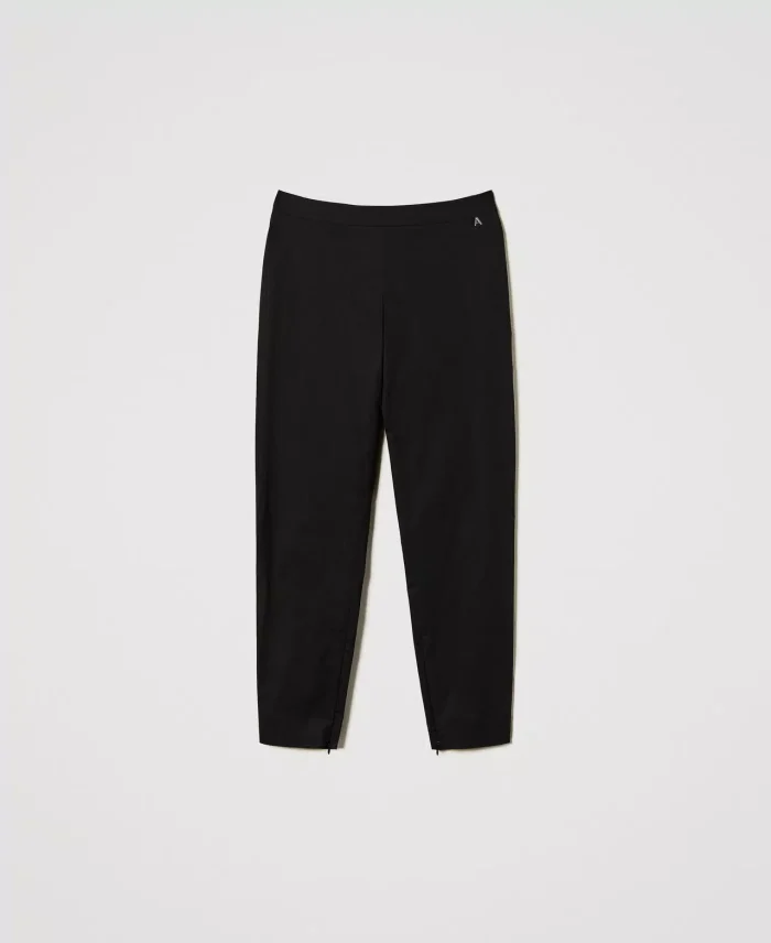 ACTITUDE Poplin trousers with zip Black - Image 5