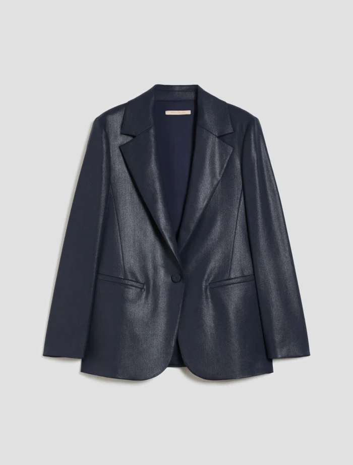 1046175202002-b-eufemia PENNY BLACK Laminated fabric blazer Navy - Image 5