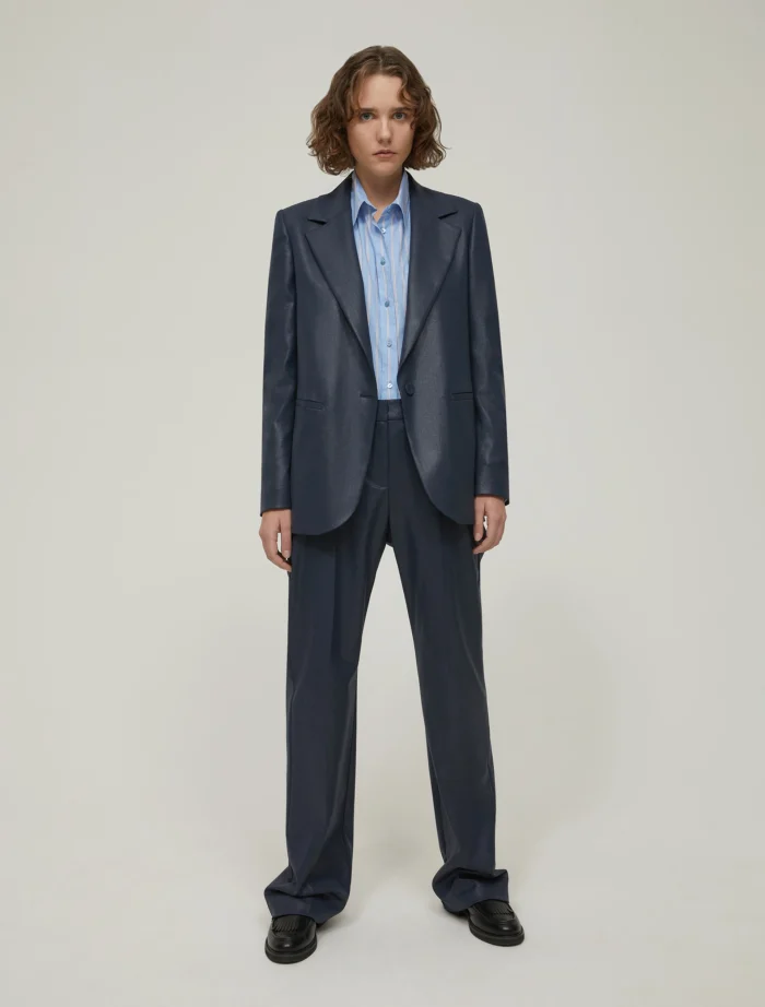 1046175202002-f-eufemia PENNY BLACK Laminated fabric blazer Navy - Image 4