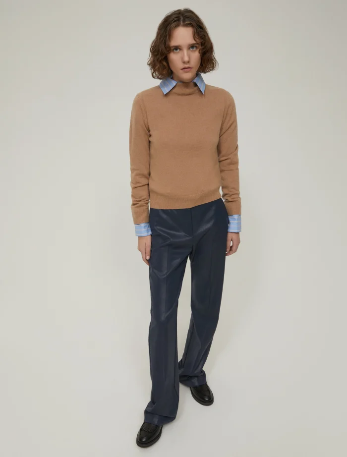 PENNY BLACK Laminated fit-and-flare trousers Navy - Image 3