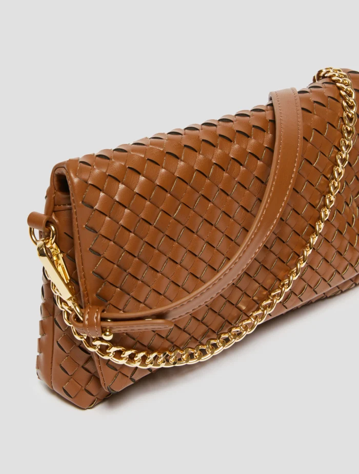 PENNY BLACK Woven pouch with shoulder strap Tobacco - Image 3