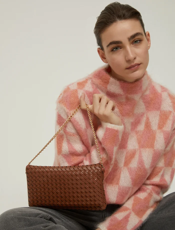 PENNY BLACK Woven pouch with shoulder strap Tobacco - Image 5