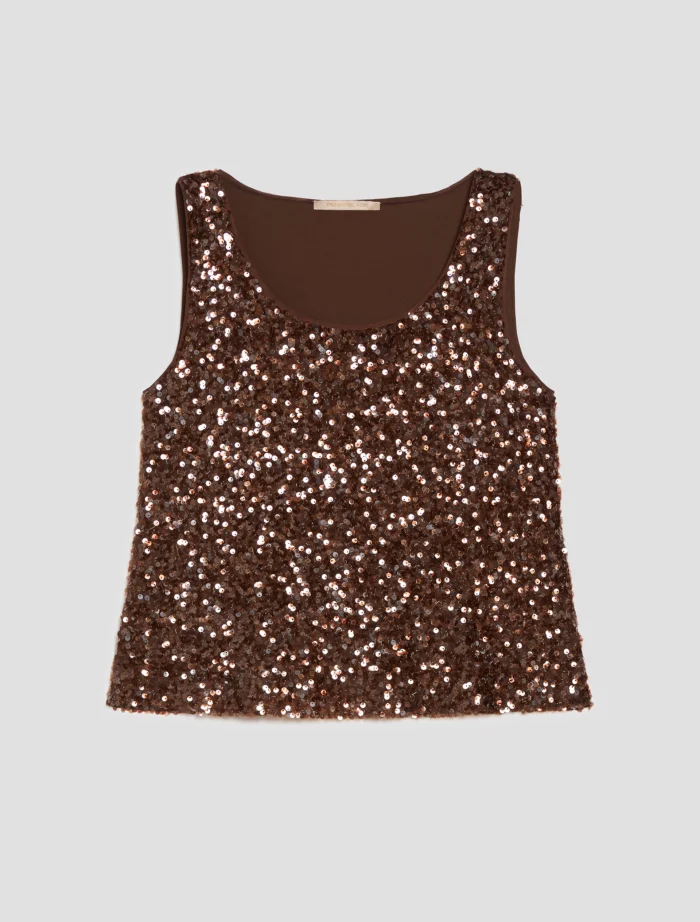 PENNY BLACK Sequin vest top Brown - Image 6