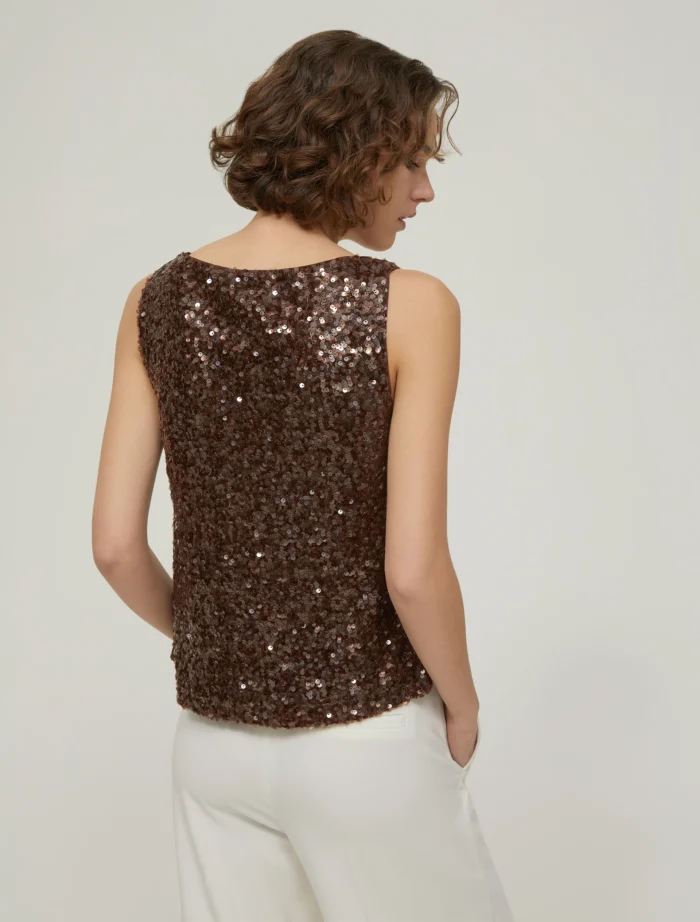 PENNY BLACK Sequin vest top Brown - Image 2