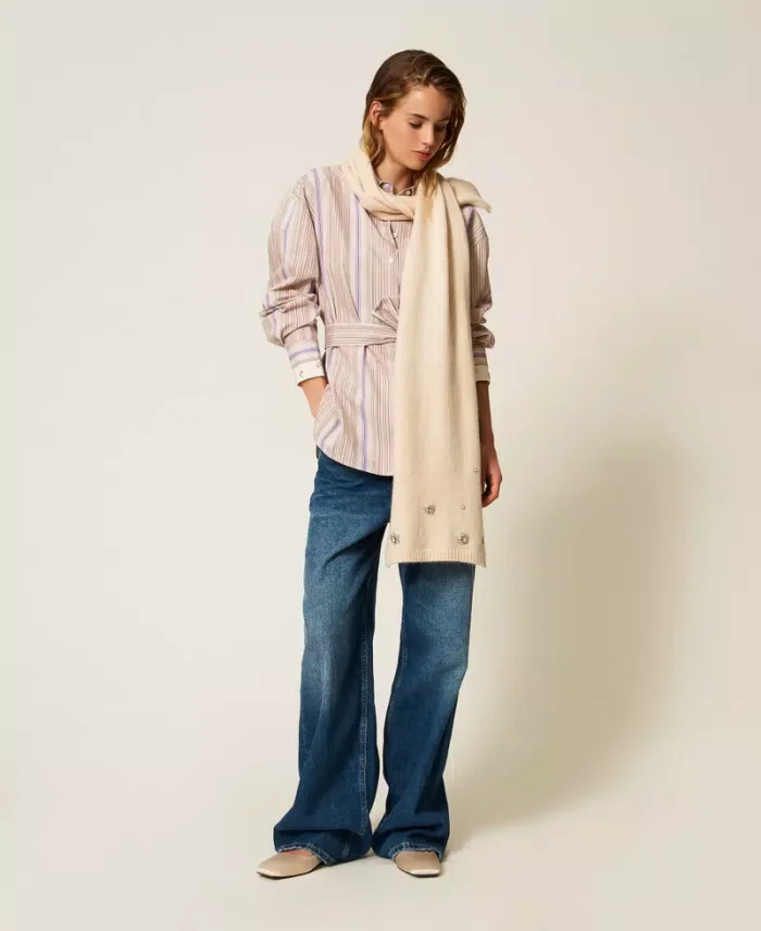 ACTITUDE Striped recycled cotton shirt Micro Stripe Print - Image 5