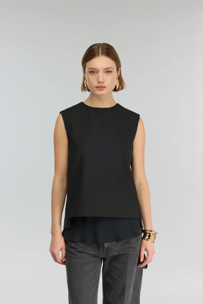 W5YY5WI70Y69-0-C SEMICOUTURE Waistcoat giannina Black - Image 1