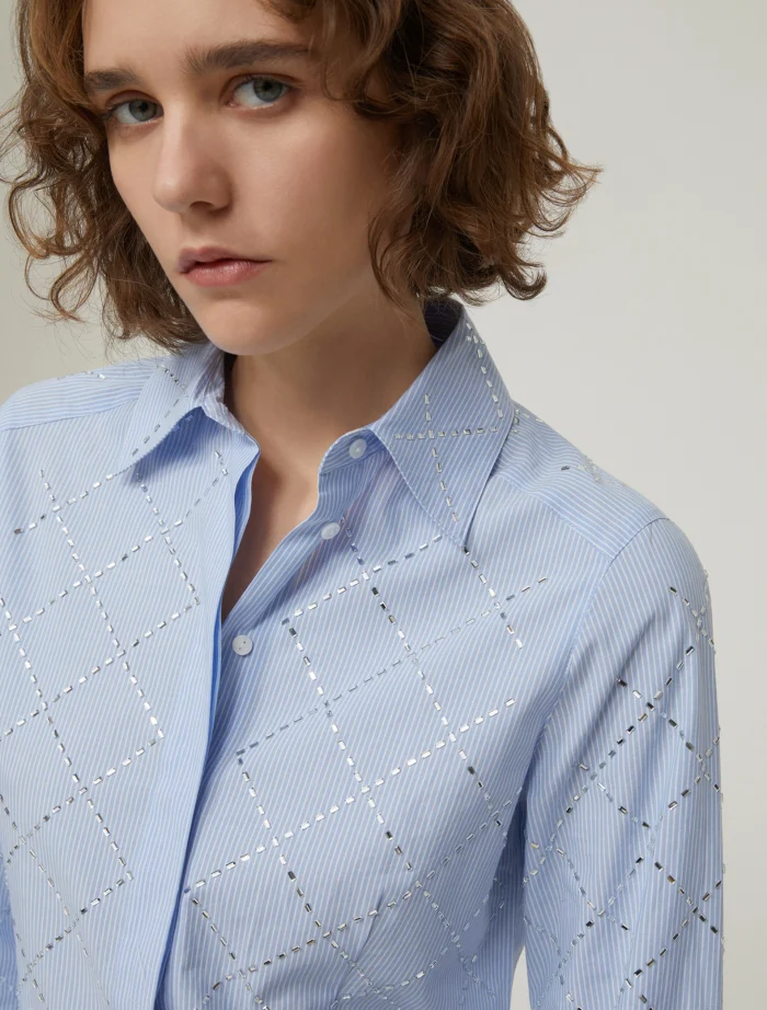 PENNY BLACK Slim-fit rhinestone shirt Light blue - Image 2