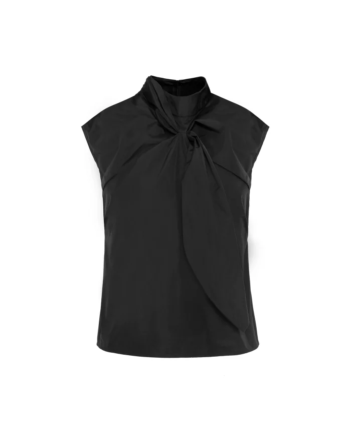 BEATRICE Taffeta top with scarf Graphite - Image 3