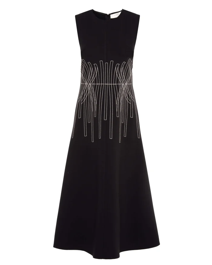 BEATRICE Sleeveless dress with embroidery Back - Image 5