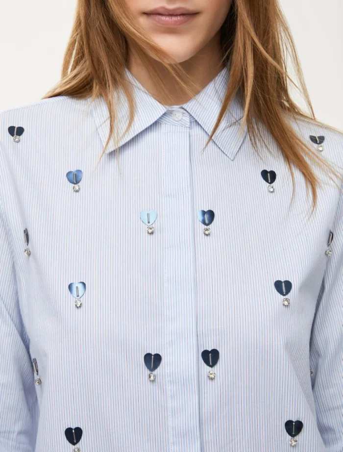 i BLUES Jewel embroidered shirt Light Blue - Image 2