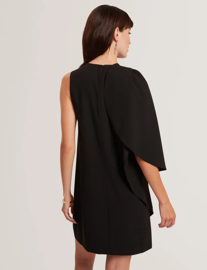 Special_JPG-281123_BLACK_5 TED BAKER Waterfall Drape Sleeve Mini Dress Black - Image 5
