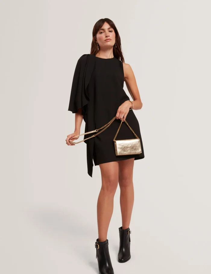 Special_JPG-281123_BLACK_6 TED BAKER Waterfall Drape Sleeve Mini Dress Black - Image 1