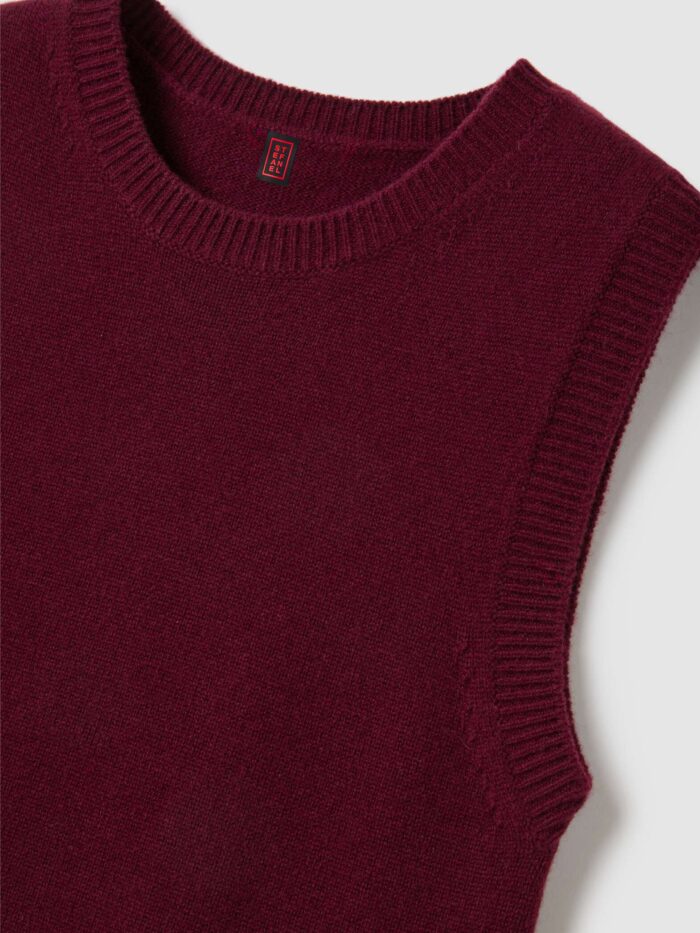 STEFANEL Burgundy wool blend tank top regular fit - Image 4