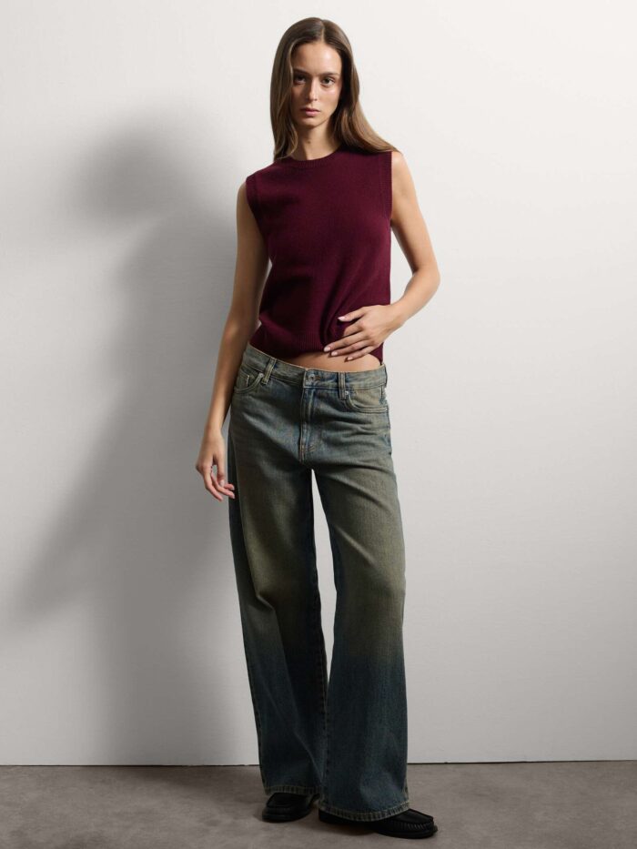 STEFANEL Burgundy wool blend tank top regular fit - Image 3