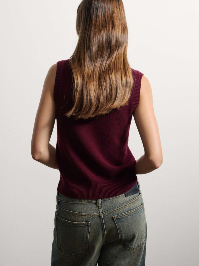 STEFANEL Burgundy wool blend tank top regular fit - Image 5