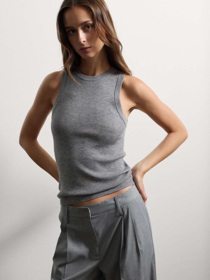 STEFANEL Grey wool blend regular fit vest - Image 1