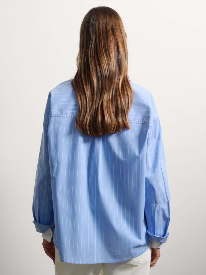 STEFANEL Multicolour Cotton Blend Regular Fit SIRT Soft Blue - Image 4