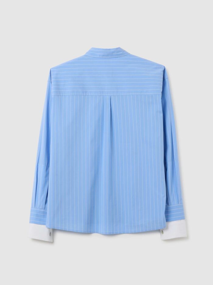 STEFANEL Multicolour Cotton Blend Regular Fit SIRT Soft Blue - Image 7