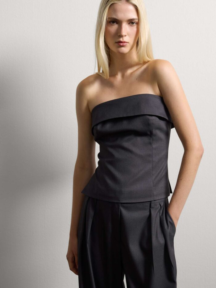 STEFANEL Grey wool blend top regular fit - Image 1