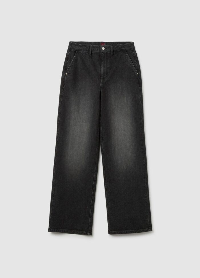 STEFANEL Black Stretch Cotton Baggy Jeans - Image 6