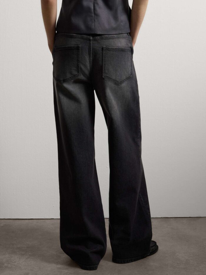 STEFANEL Black Stretch Cotton Baggy Jeans - Image 5