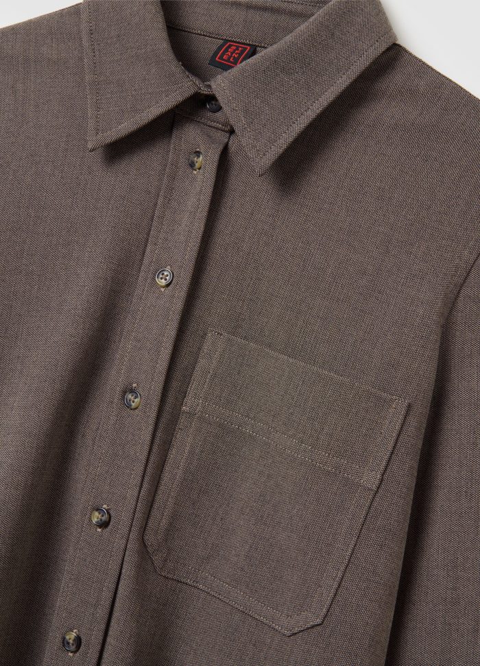 STEFANEL Brown Long-Sleeved Modal Shirt Antelope Brown - Image 3