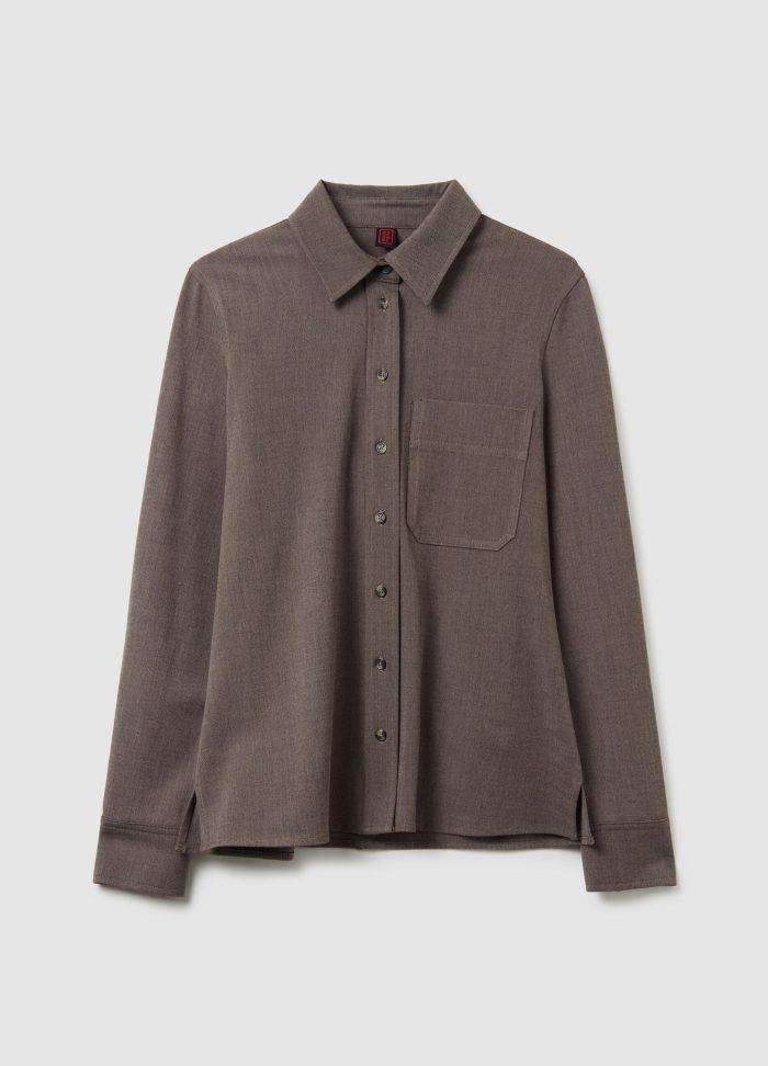 STEFANEL Brown Long-Sleeved Modal Shirt Antelope Brown - Image 6