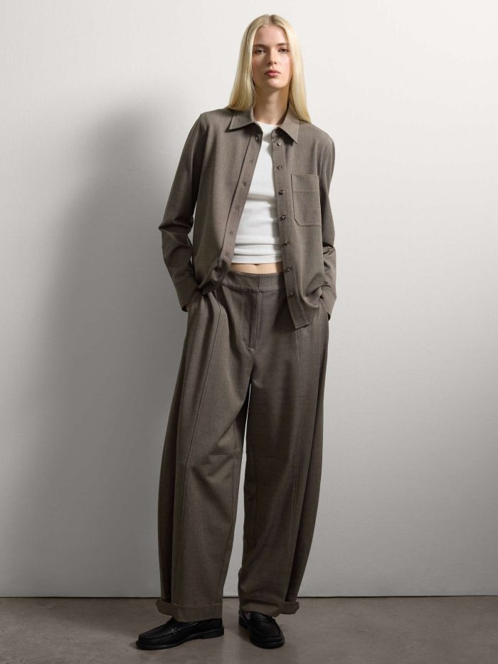 STEFANEL Brown Long-Sleeved Modal Shirt Antelope Brown - Image 4