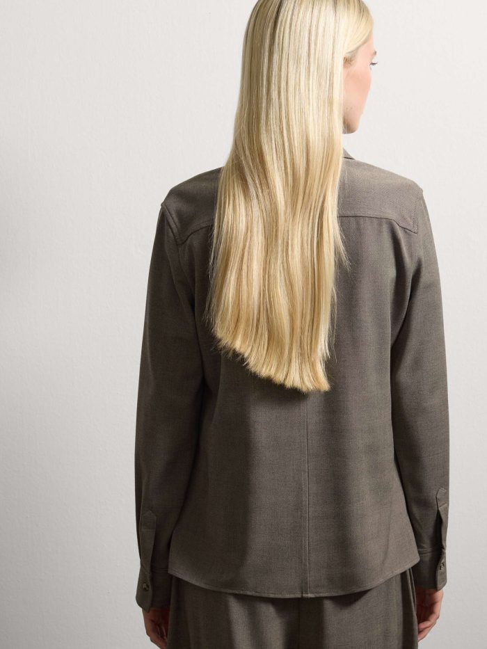 STEFANEL Brown Long-Sleeved Modal Shirt Antelope Brown - Image 5