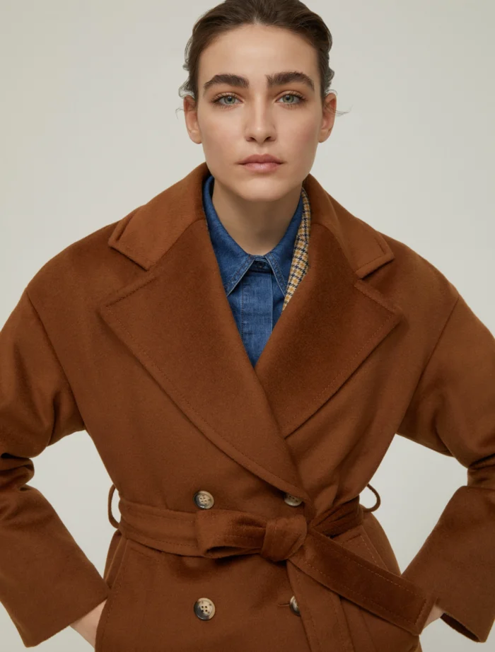 PENNY BLACK Double-breasted broadcloth coat Tobacco - Image 2