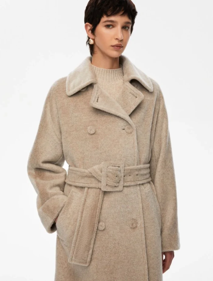 i Blues Double Breasted Coat Ecru - Image 3