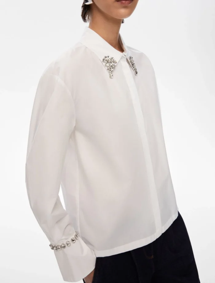 i BLUES Embroidered shirt White - Image 2