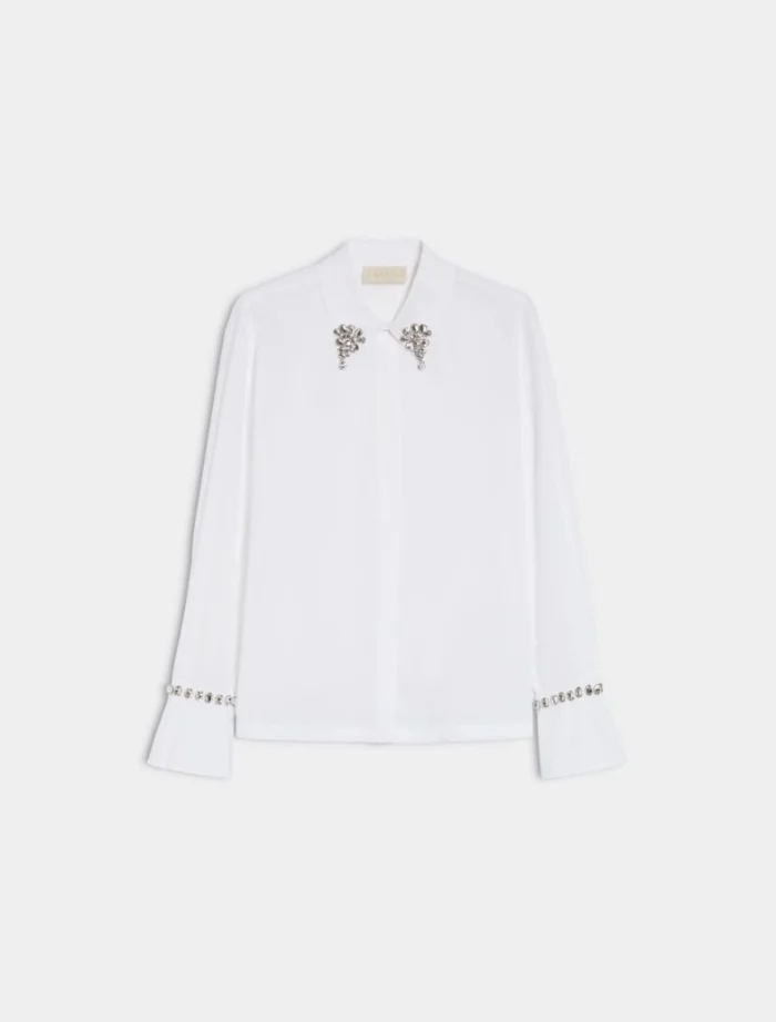 i BLUES Embroidered shirt White - Image 5
