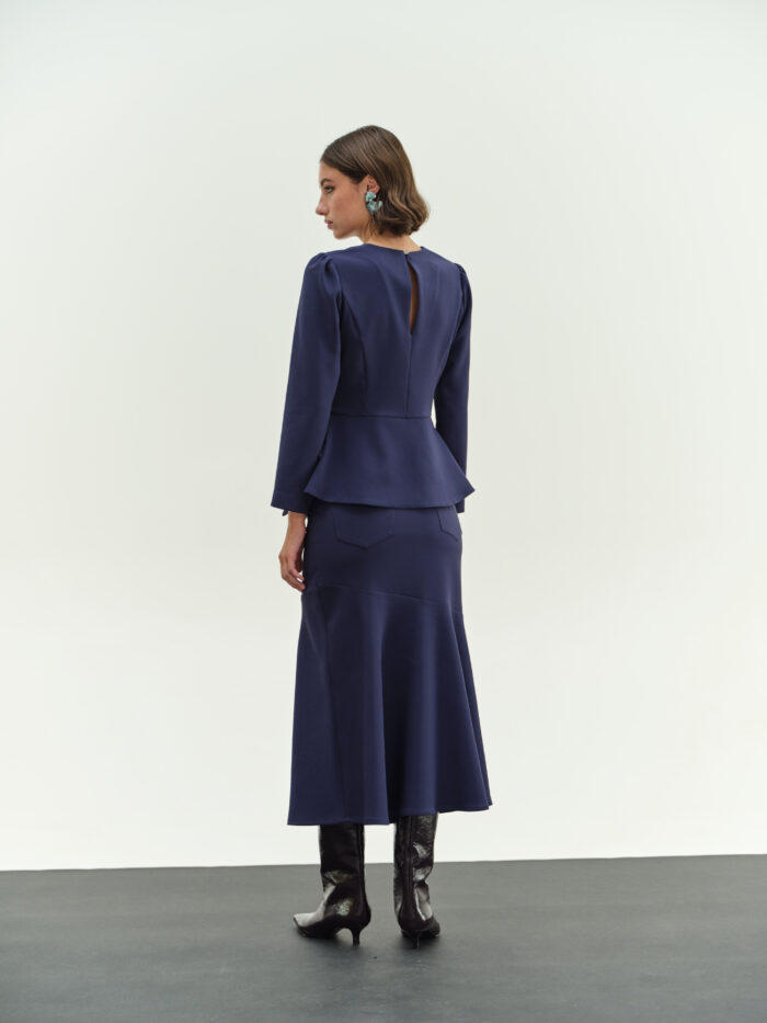 CHICARD elastic skirt with ruffles Blue - Image 2