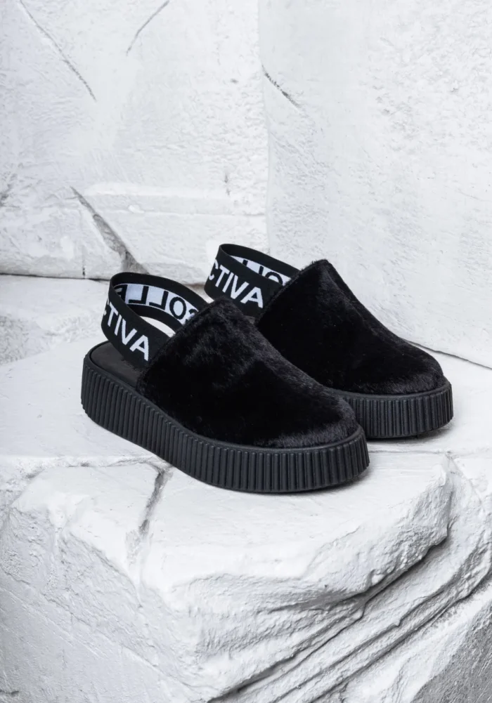 COLLECTIVA NOIR Sylvie Pony Flatforms Black - Image 2