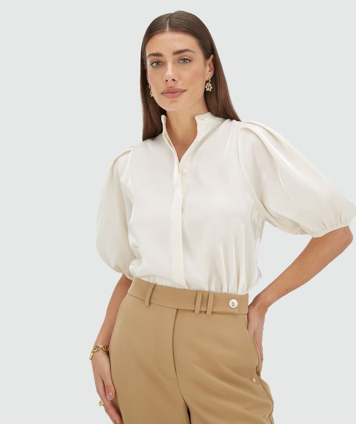 JOSH-V Sylvia Regular Fit Blouse – Creme White - Image 3
