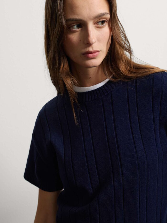 STEFANEL Wool Blend Sweater Regular Fit Blue - Image 3