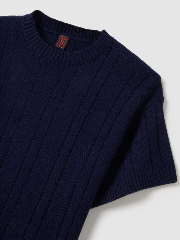 STEFANEL Wool Blend Sweater Regular Fit Blue - Image 4