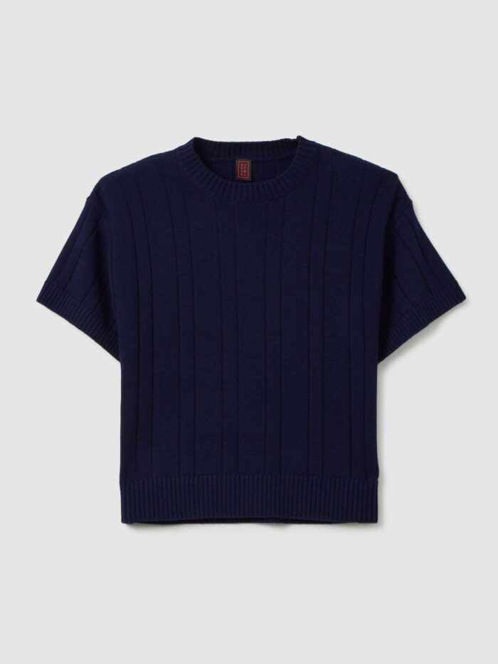 STEFANEL Wool Blend Sweater Regular Fit Blue - Image 6