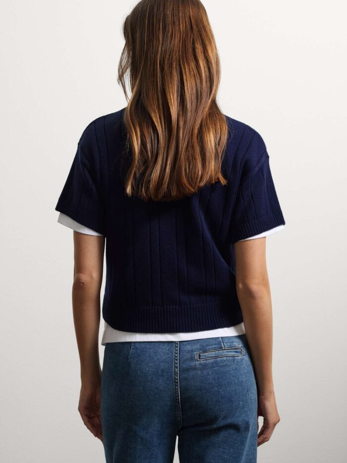 STEFANEL Wool Blend Sweater Regular Fit Blue - Image 5