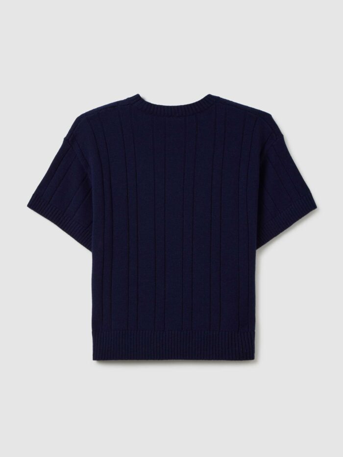 STEFANEL Wool Blend Sweater Regular Fit Blue - Image 7