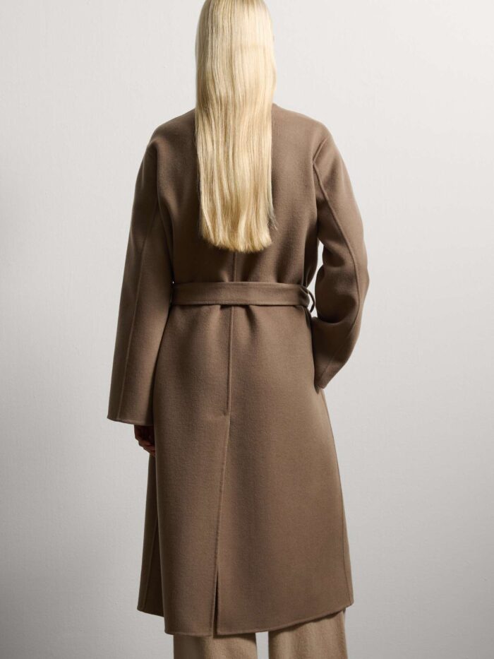 STEFANEL Regular fit wool blend coat Ecru brown - Image 5