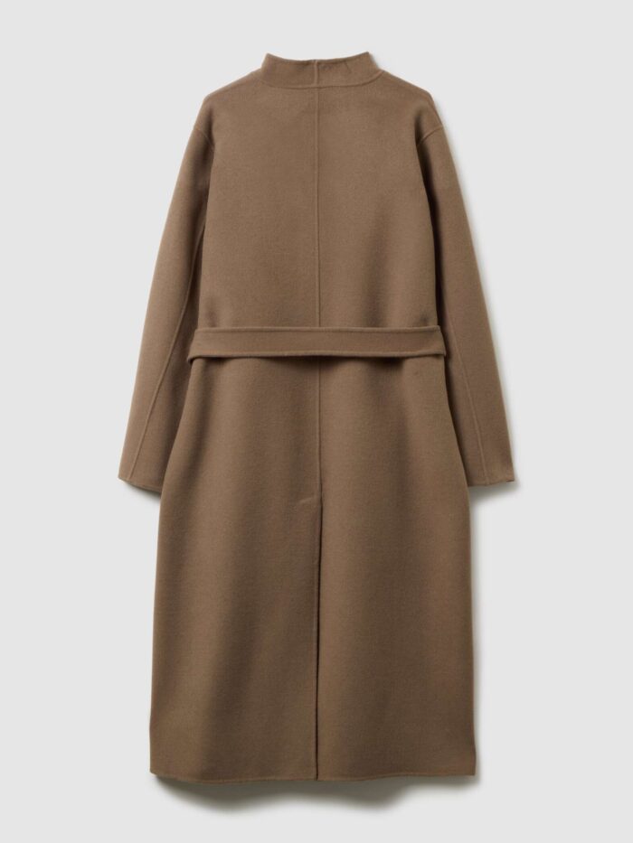 STEFANEL Regular fit wool blend coat Ecru brown - Image 7