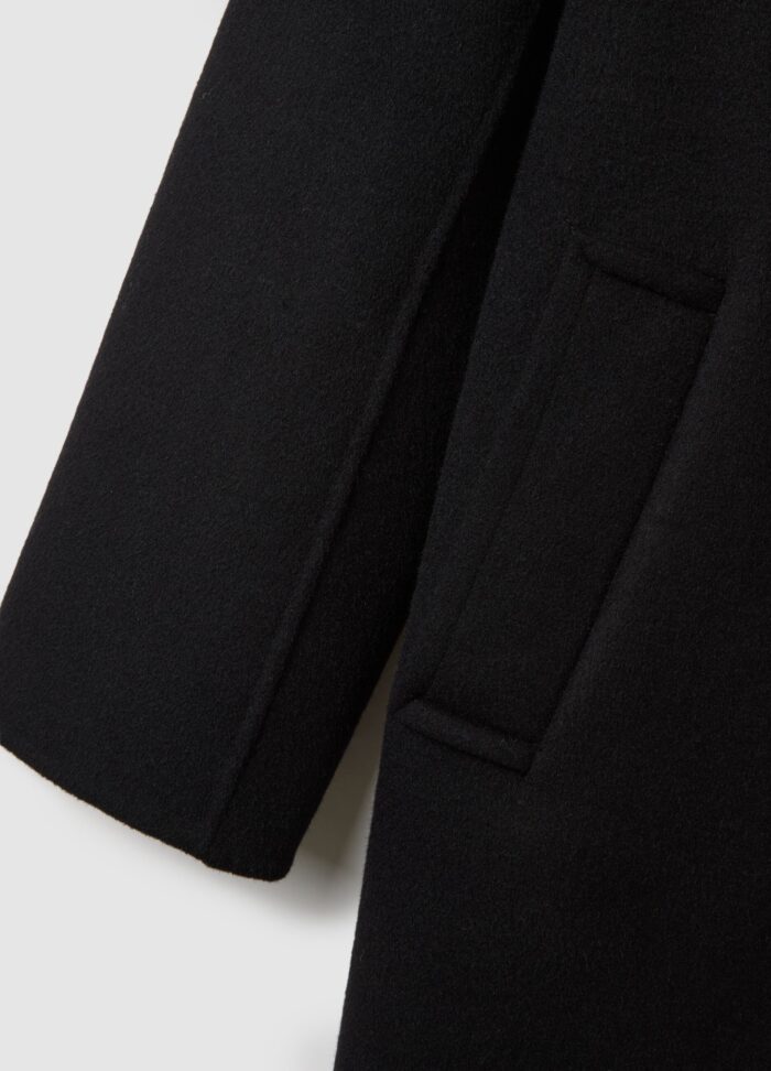 STEFANEL Oversized Wool Blend Coat Black - Image 4