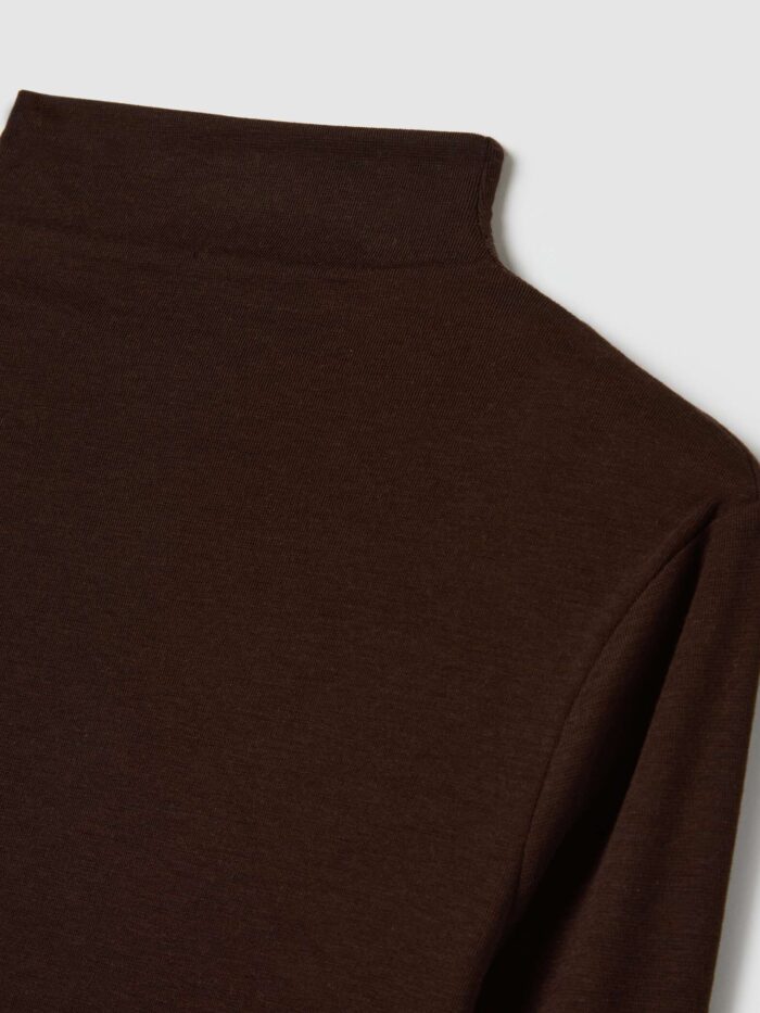 STEFANEL Long sleeve regular fit brown top Brown - Image 4
